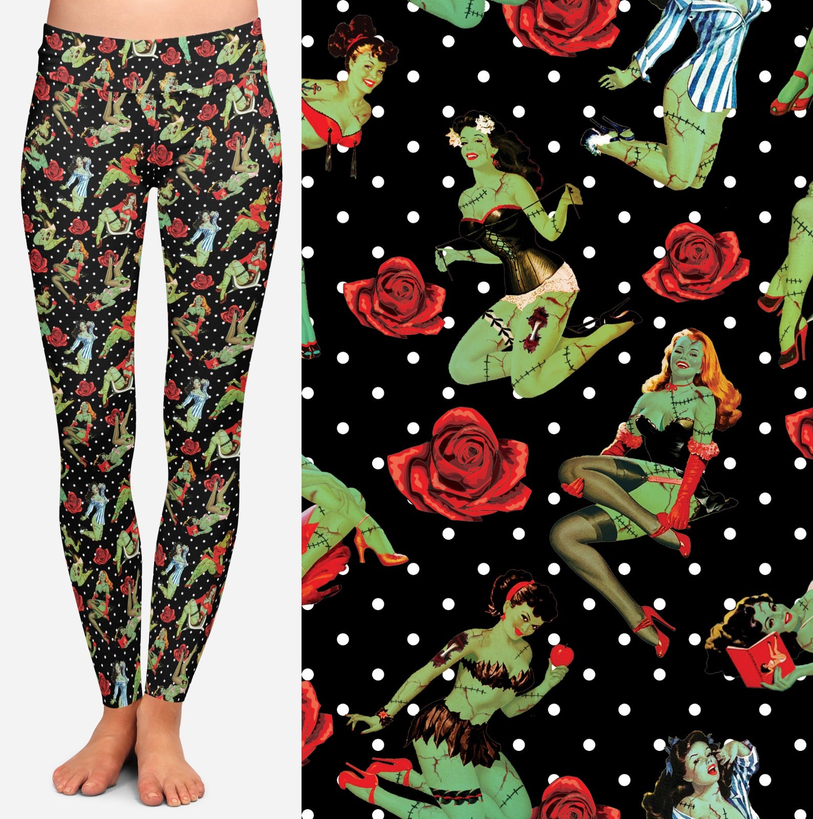 Comforts zombie pinup with polka