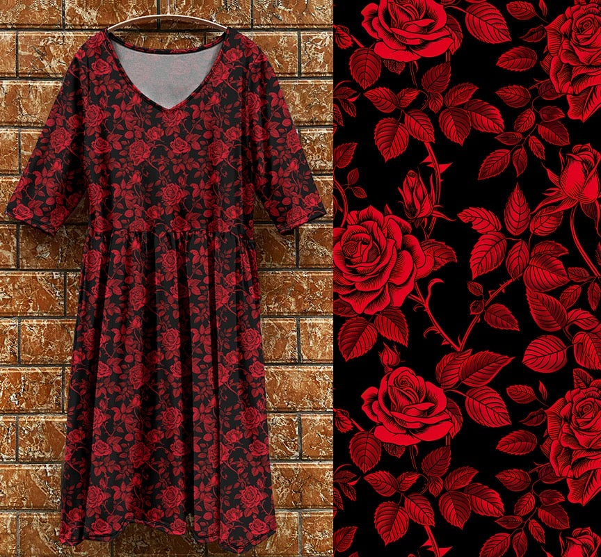 Tea dress midnight floral