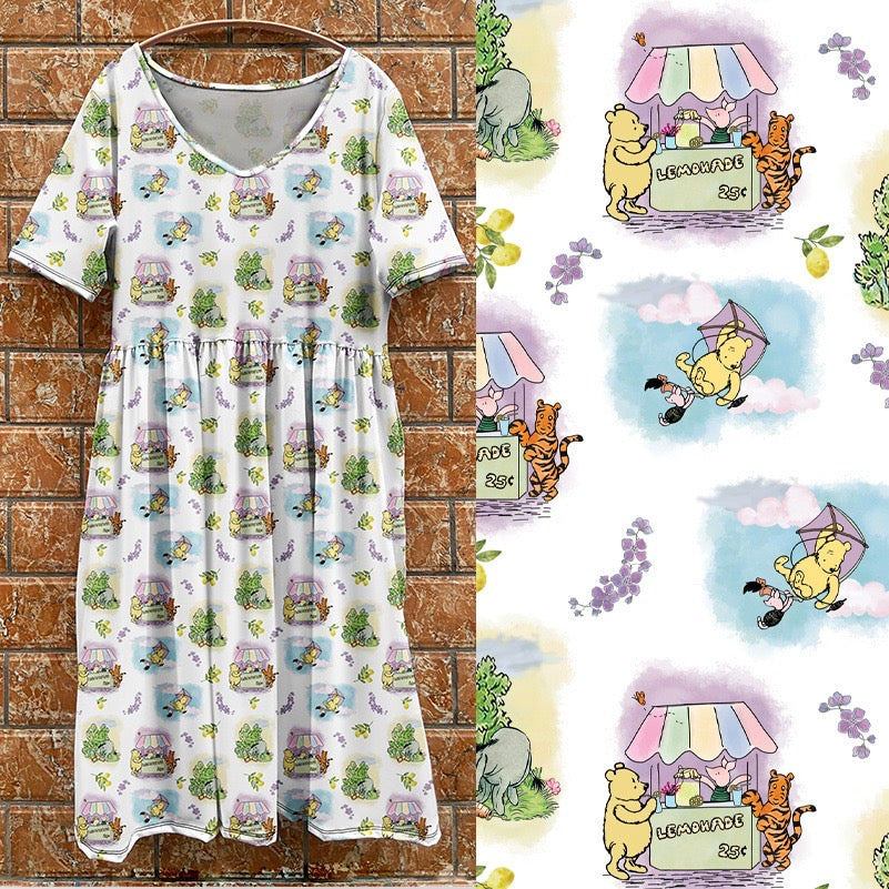 V2 Pooh tea dress white