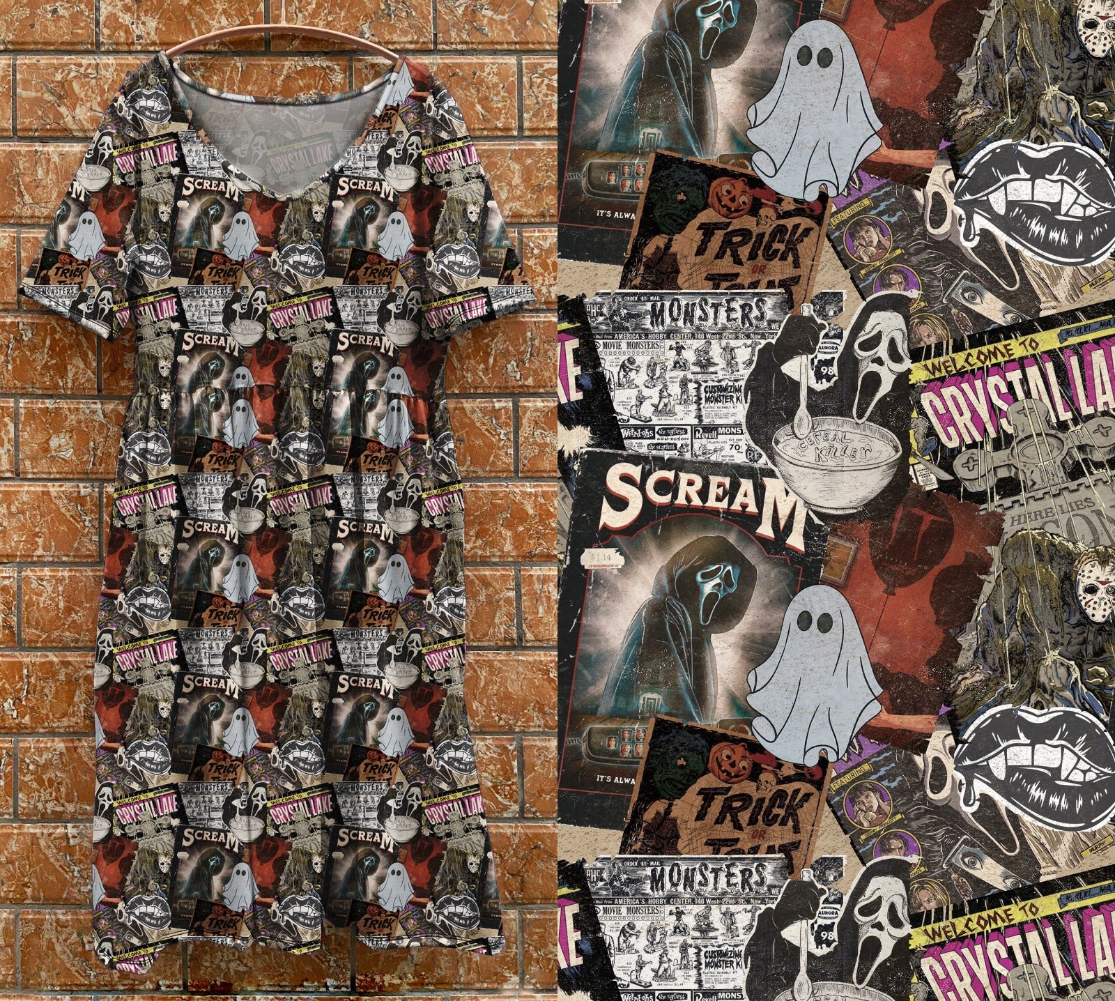 V1 tea dress scream