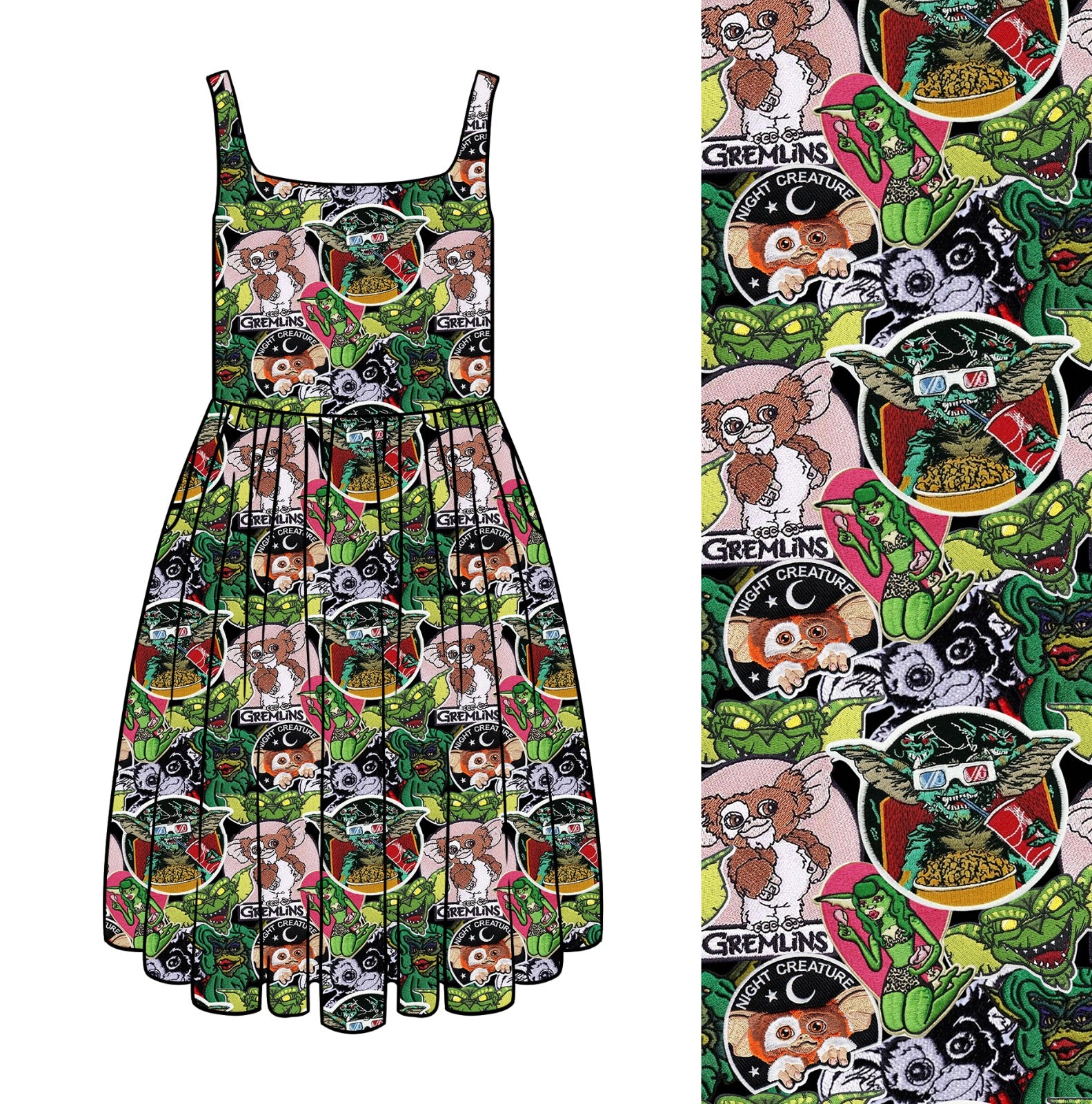 Ella dress gremlin patches