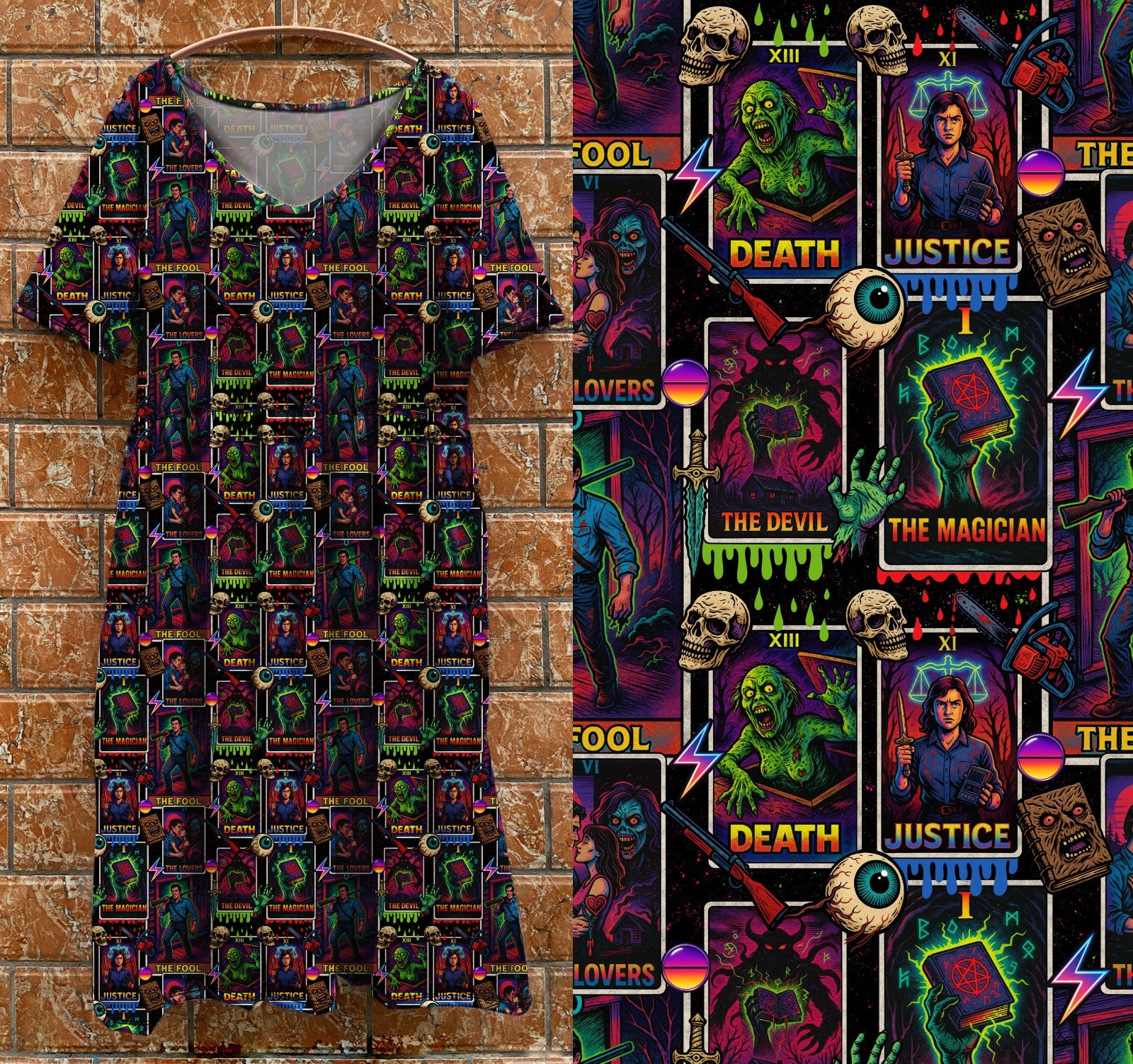 V1 tea dress justice cards