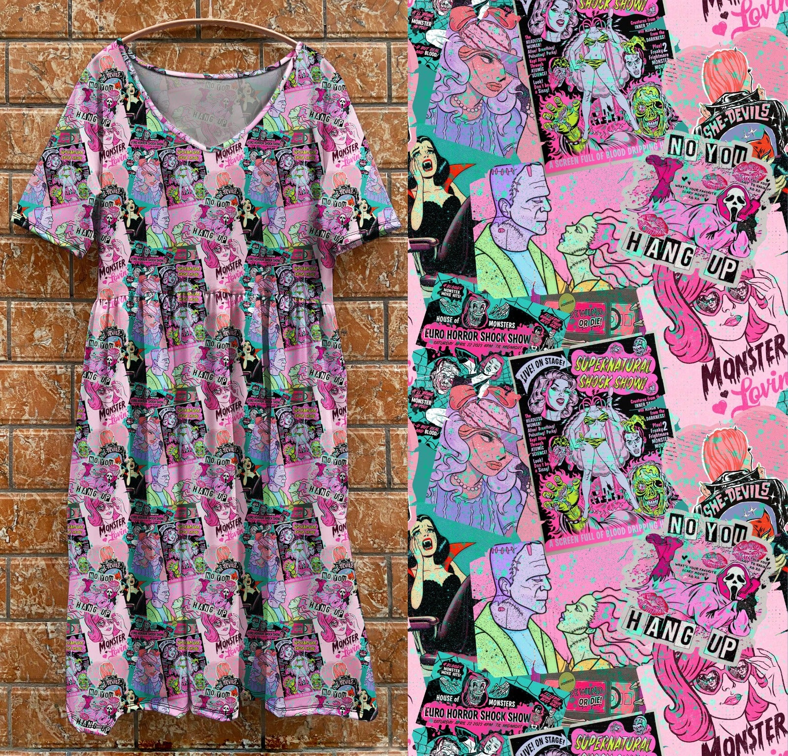 V1 horror shock tea dress