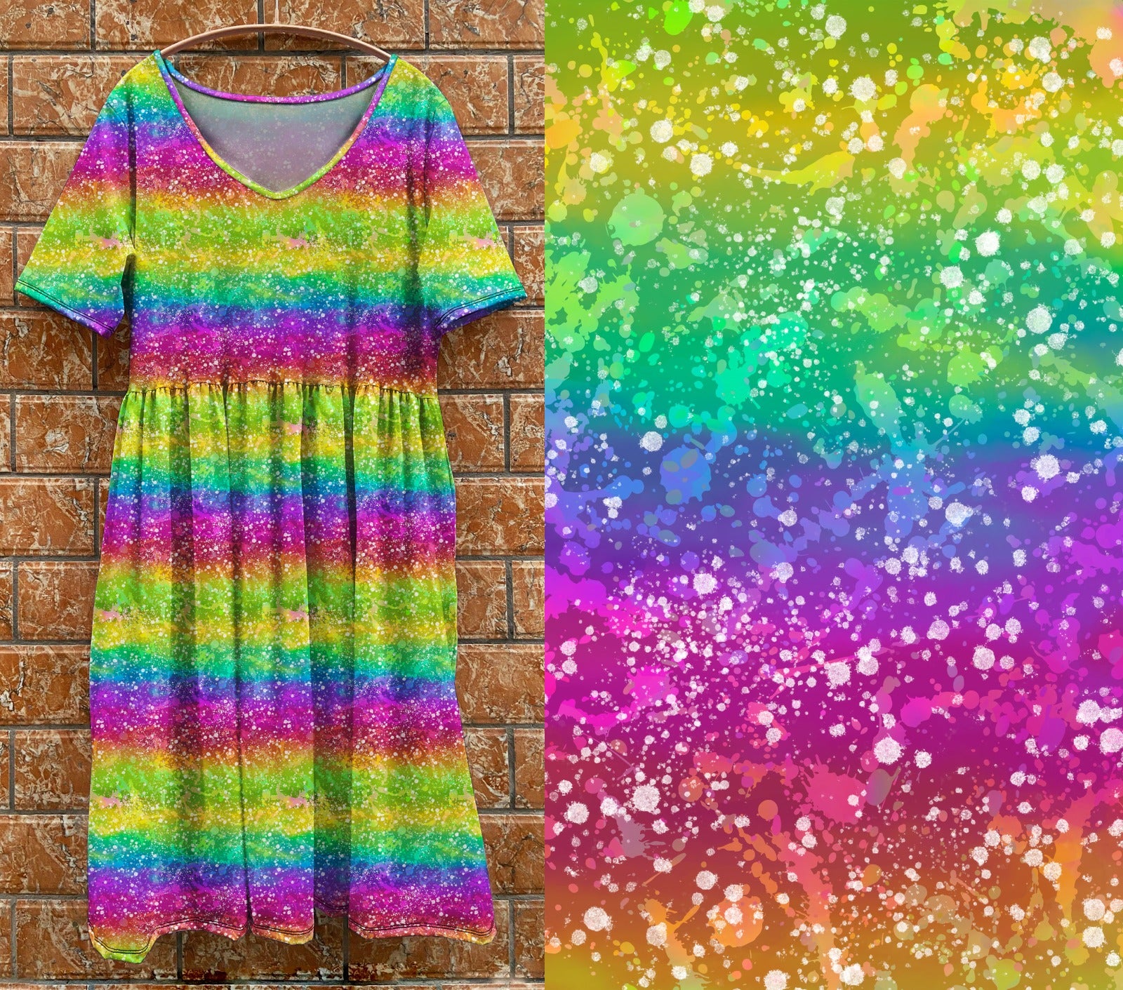 V1 rainbow tea dress
