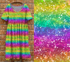 V1 rainbow tea dress
