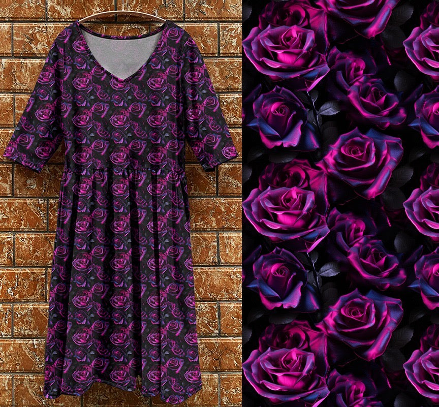 Tea dress purple rose