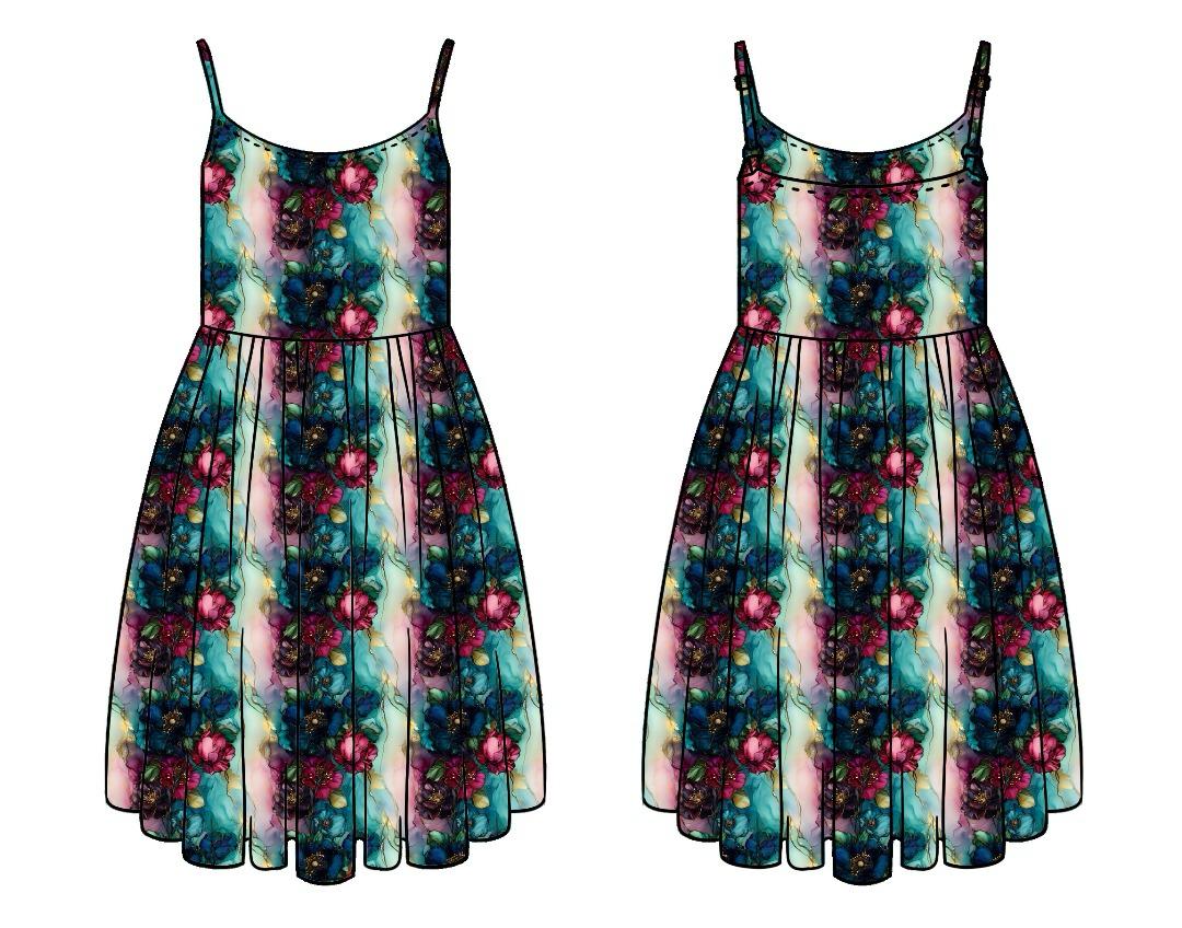 V9 Ella dress - Watercolour Flowers