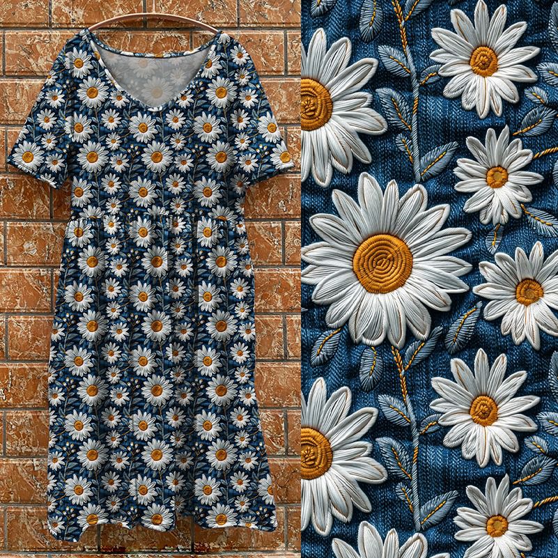 V3 Patchwork Daisy Tea Dress