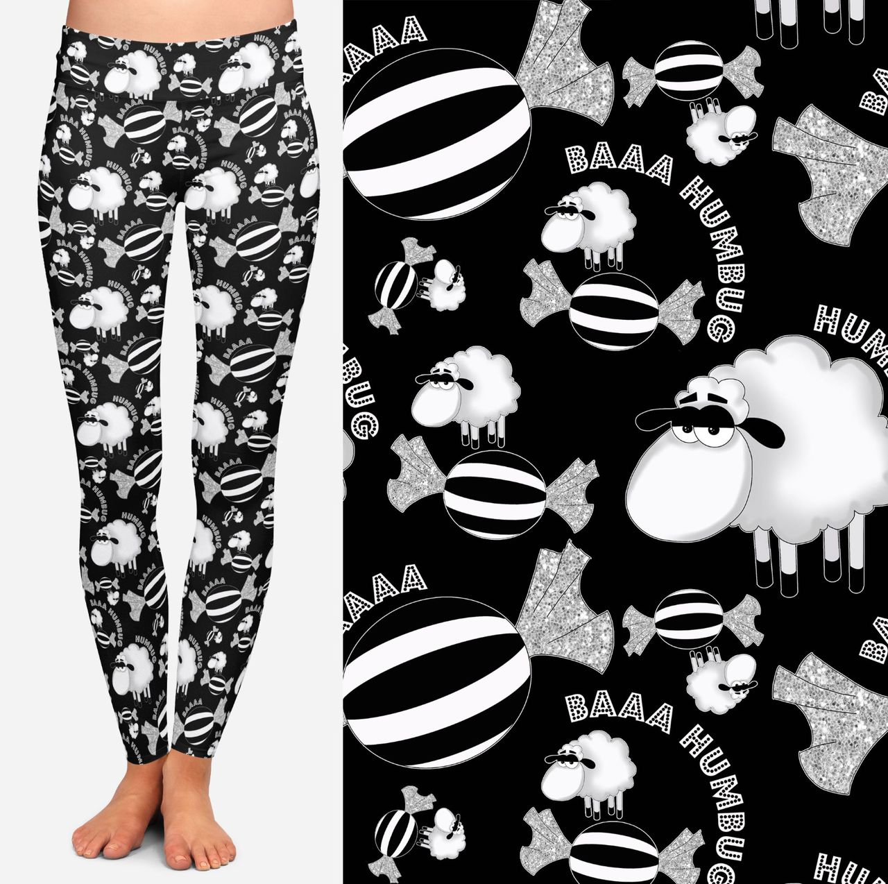 Comfort leggings - baaah humbug