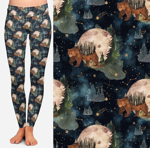 Comfort leggings - Bears and moons