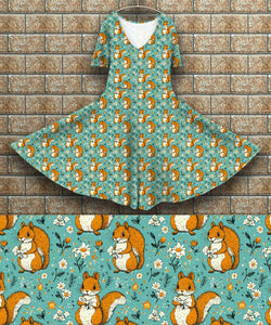 P7 Peggy Dress - Squirrels