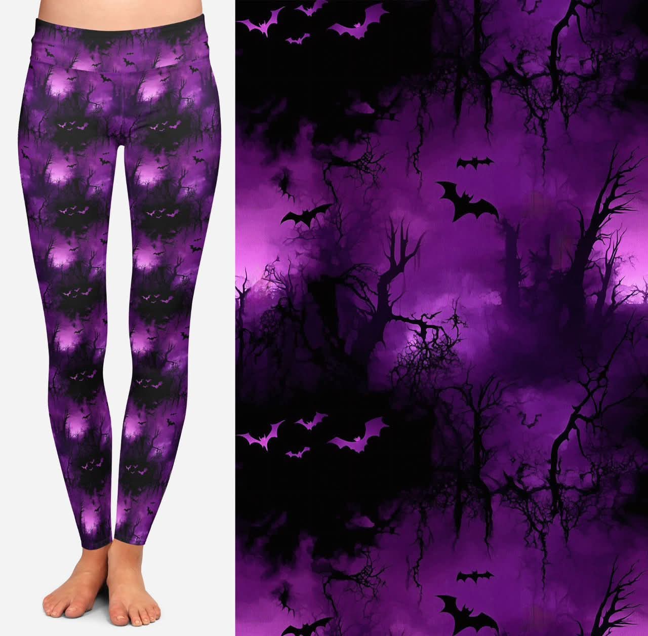 Comfort Leggings - Purple Foggy Forest