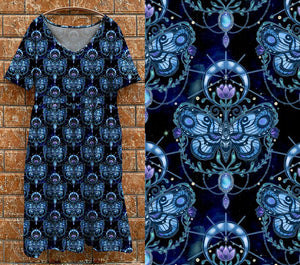 P7 Tea Dress -  Blue Moths