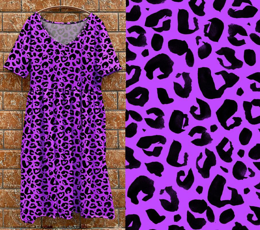P7 Tea Dress -  Purple Leo