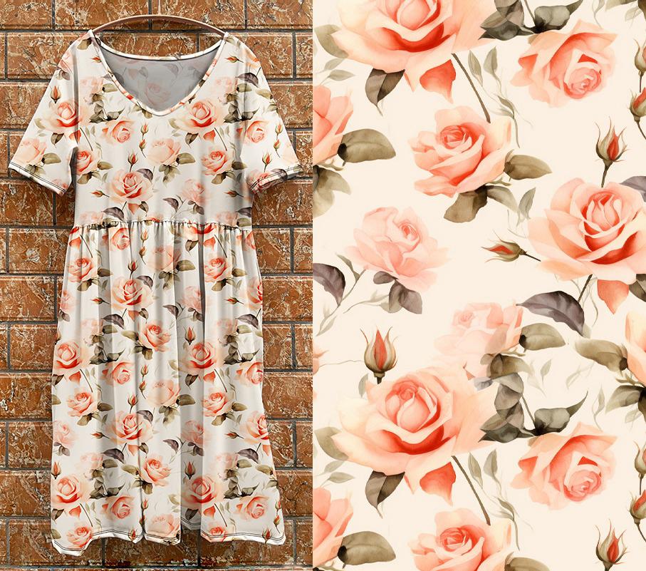 P7 Tea Dress -  Peach rose