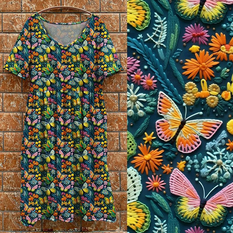 V3 Pretty Butterfly Tea Dress