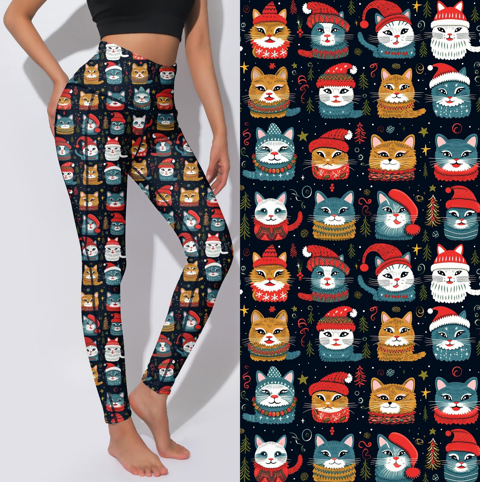 Active Leggings - Winter Cats