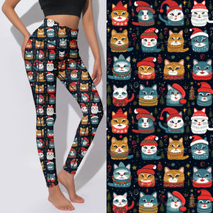 Active Leggings - Winter Cats