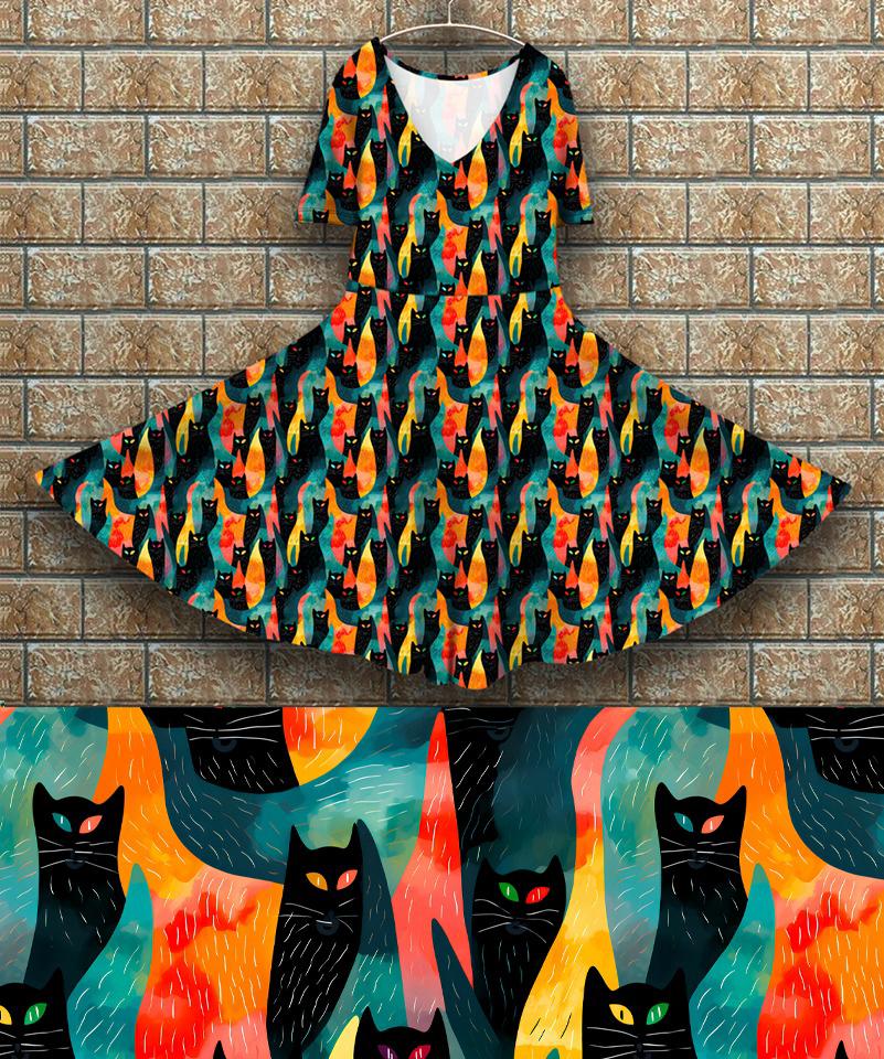P7 Peggy Dress - vibrant cats