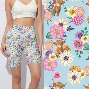 V2 Shorts Floral highland cow