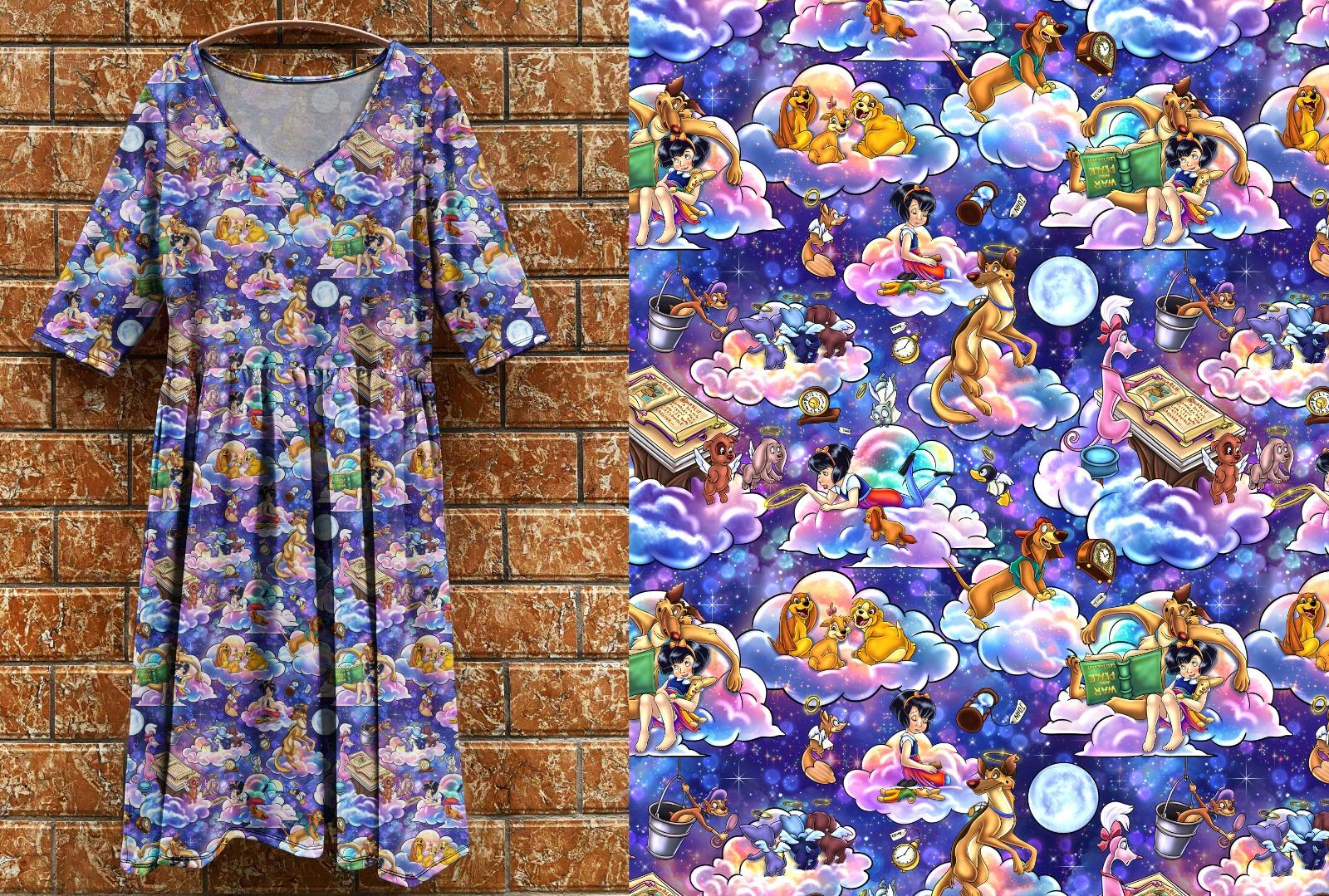 Tea dress - All dogs go to heaven  (3/4 sleeves)(Pre Sales)