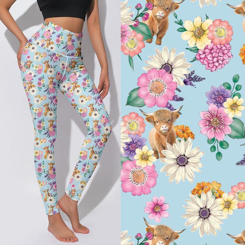 V2 Actives Floral highland cow