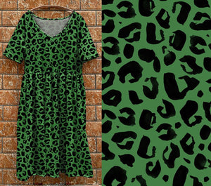 P7 Tea Dress -  Green Leo