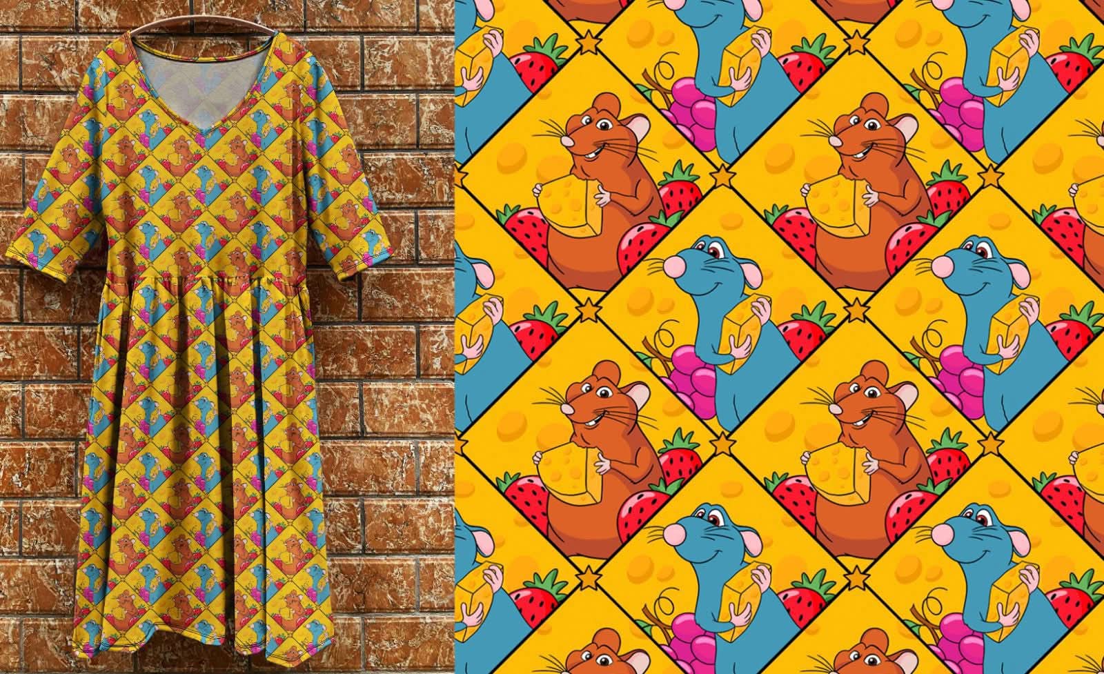 Tea dress - Ratatouille (3/4 sleeves)