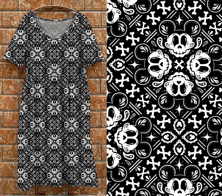P7 Tea Dress - mickey Skulls