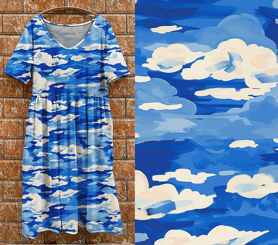 P7 Tea Dress -  Clouds on sky
