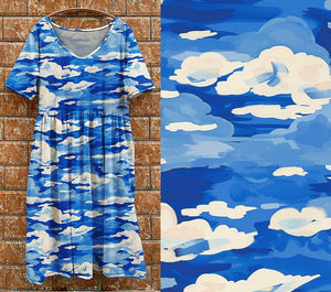 P7 Tea Dress -  Clouds on sky