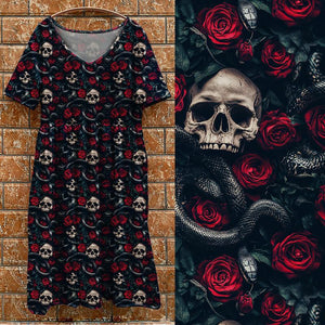 Short Sleeve Tea dress - Skulls & Snakes