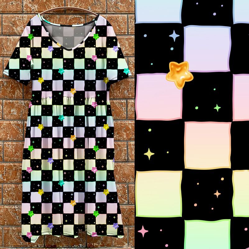 V3 Chequered Tea Dress