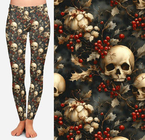 Comfort Leggings - Holly Skulls