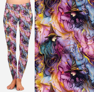 Comfort Leggings - Watercolour Witches