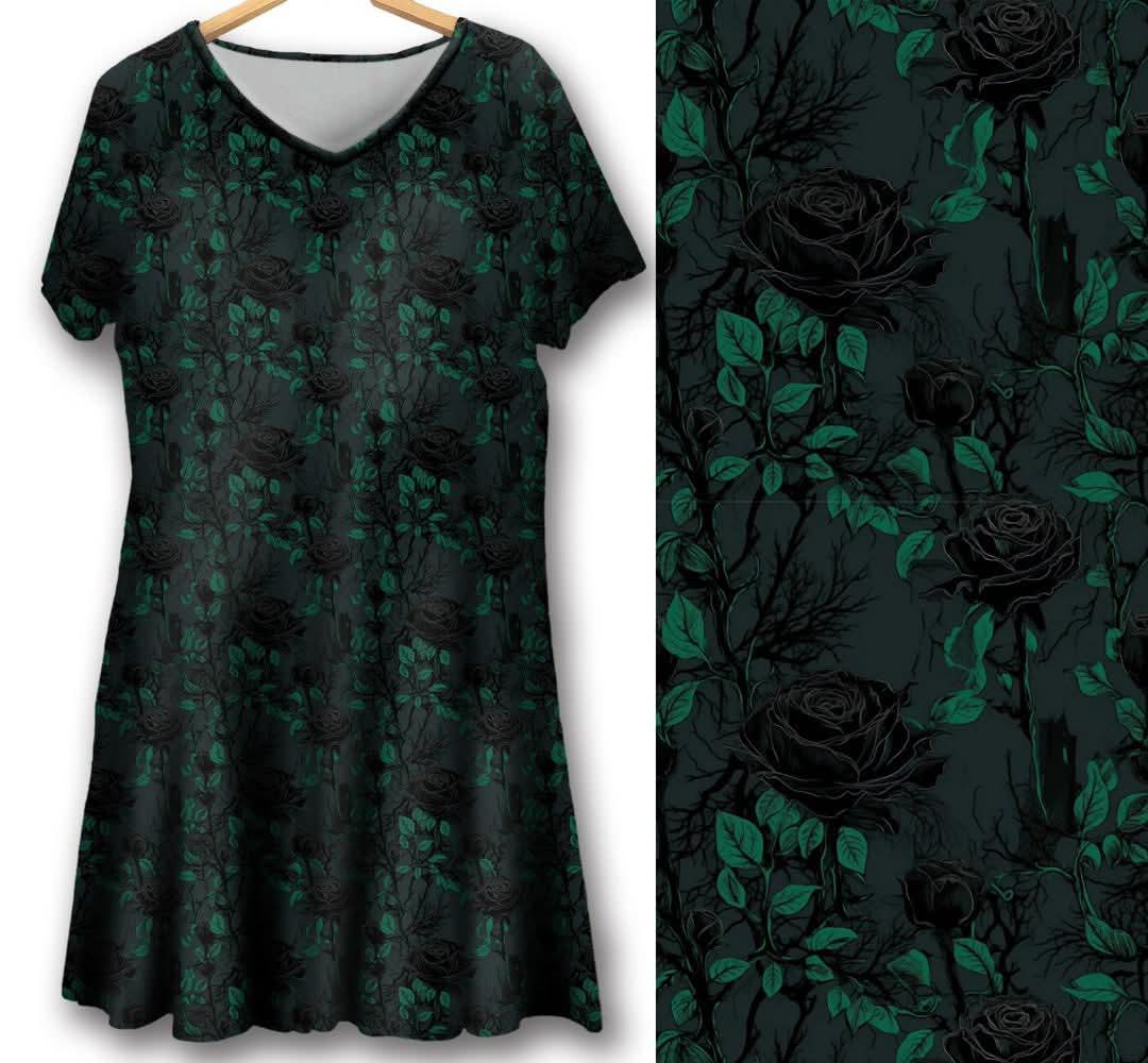 Swing dress - Black Roses
