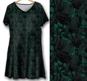 Swing dress - Black Roses