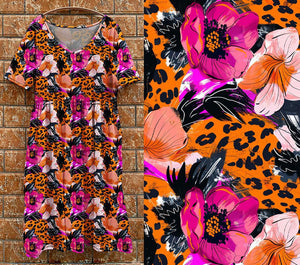 P7 Tea Dress -  Floral Leopard