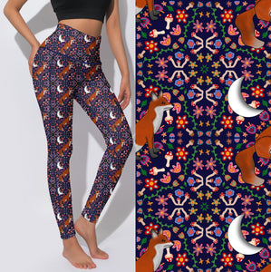 Active Leggings - Botanical Fox