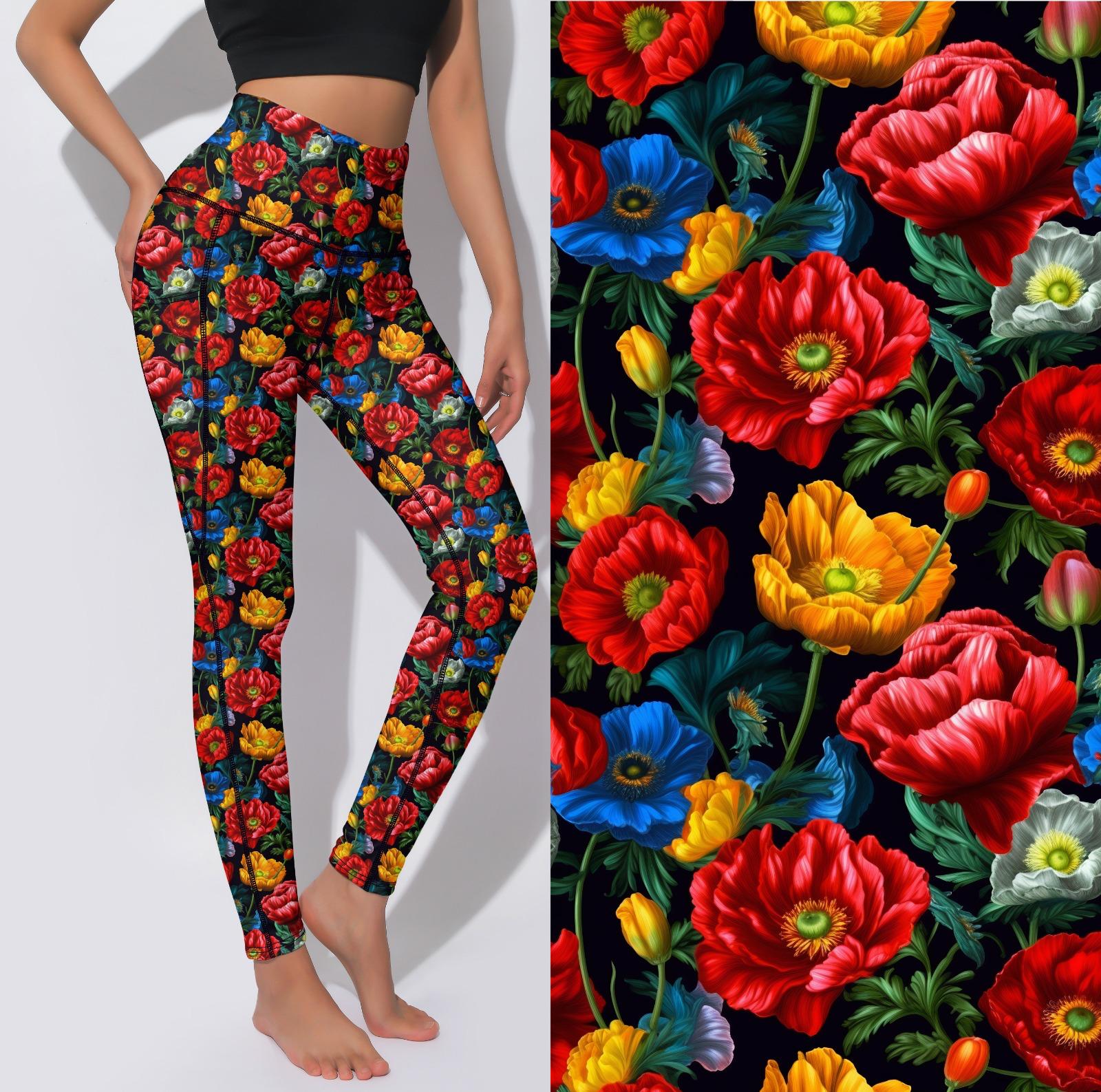 Active Leggings - Botanical Flowers