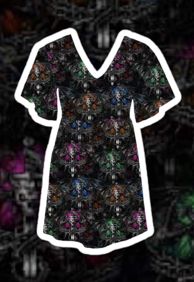 Swim Dress - Skull Hearts