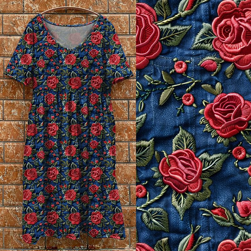V3 Dark Rose Tea Dress