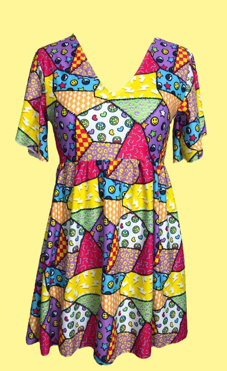 Swim Dress - Yellow Patchwork (8/10)