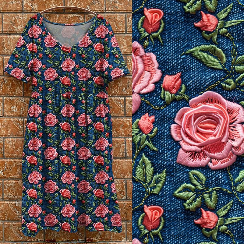V3 Pink Rose Tea Dress