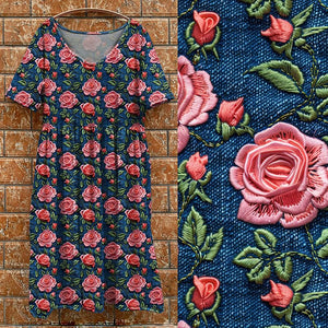 V3 Pink Rose Tea Dress
