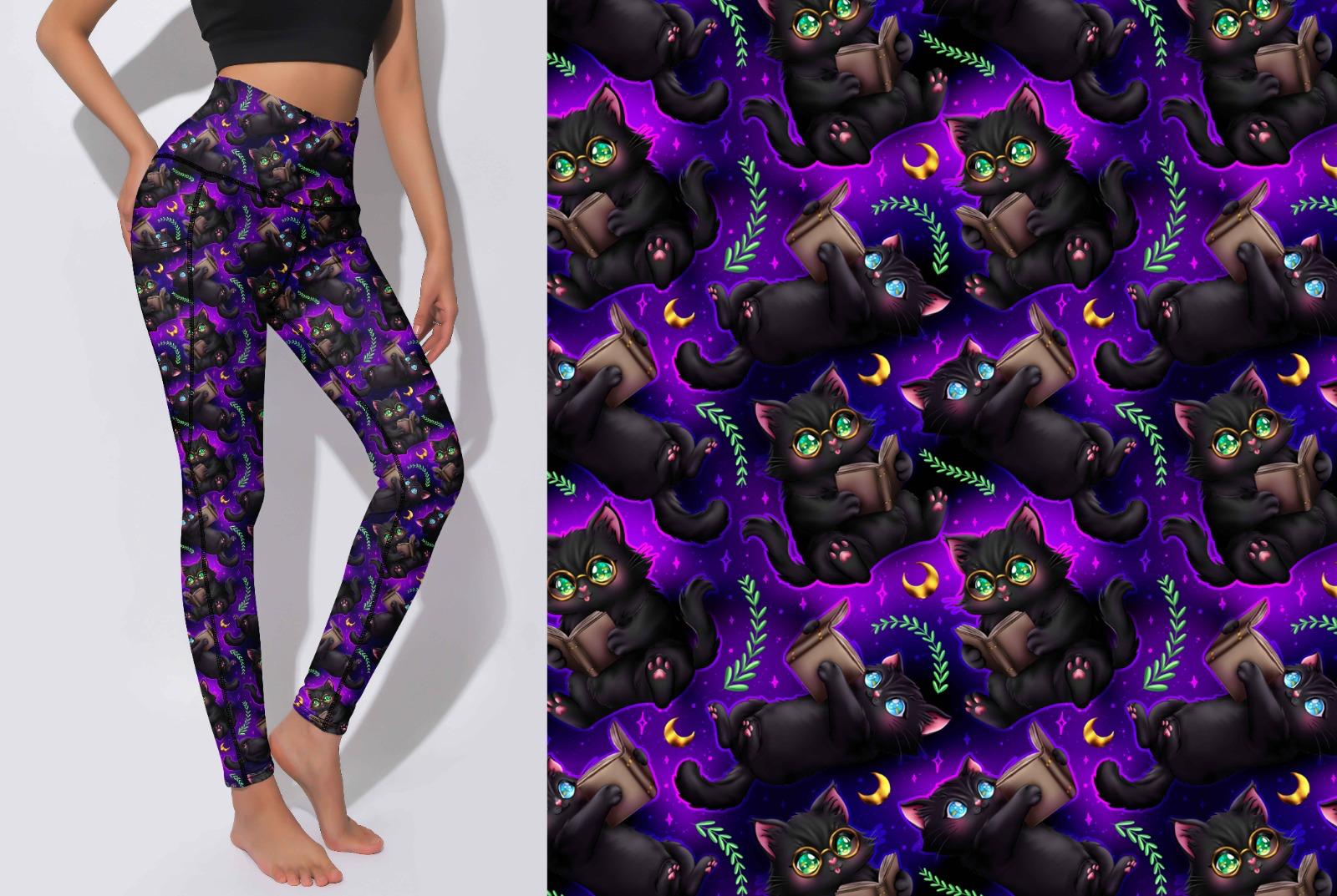 Active Leggings - Reading Cats