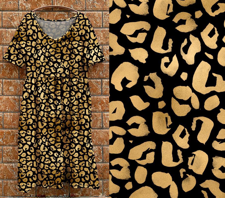 P7 Tea Dress -  Gold Leo