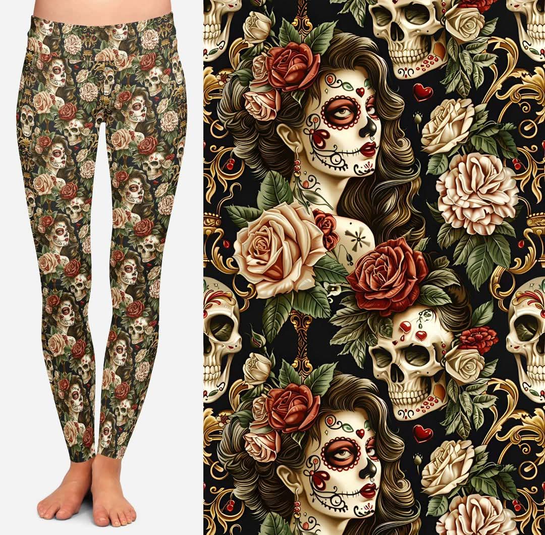 Comfort Leggings - Sugar Skulls