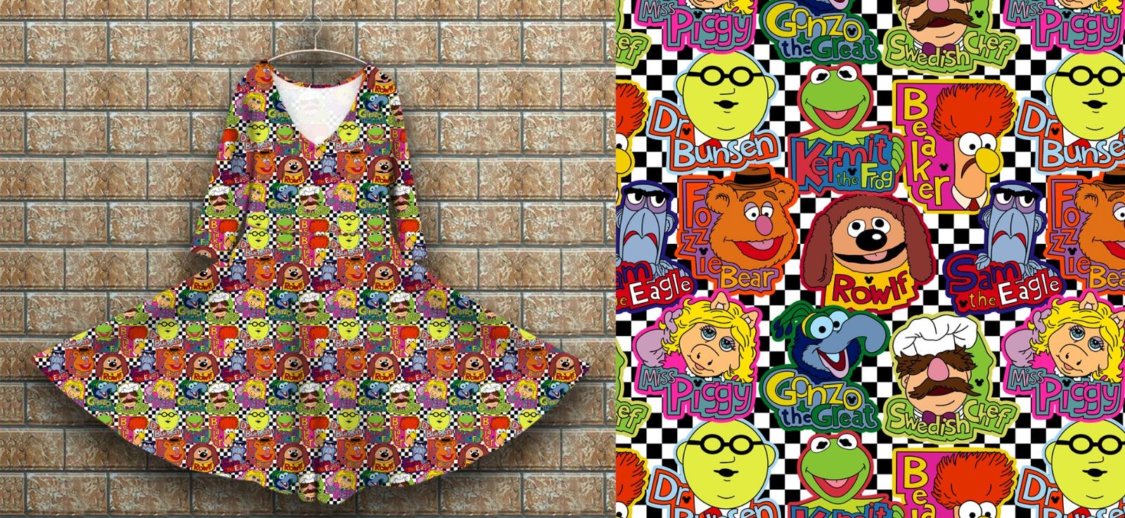 Peggy Dress - Frog Friends (3/4 length Sleeves)
