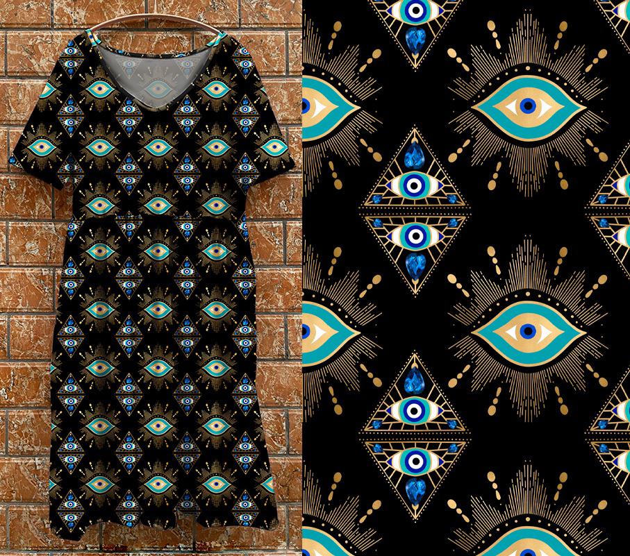 P7 Tea Dress -  Eye totem